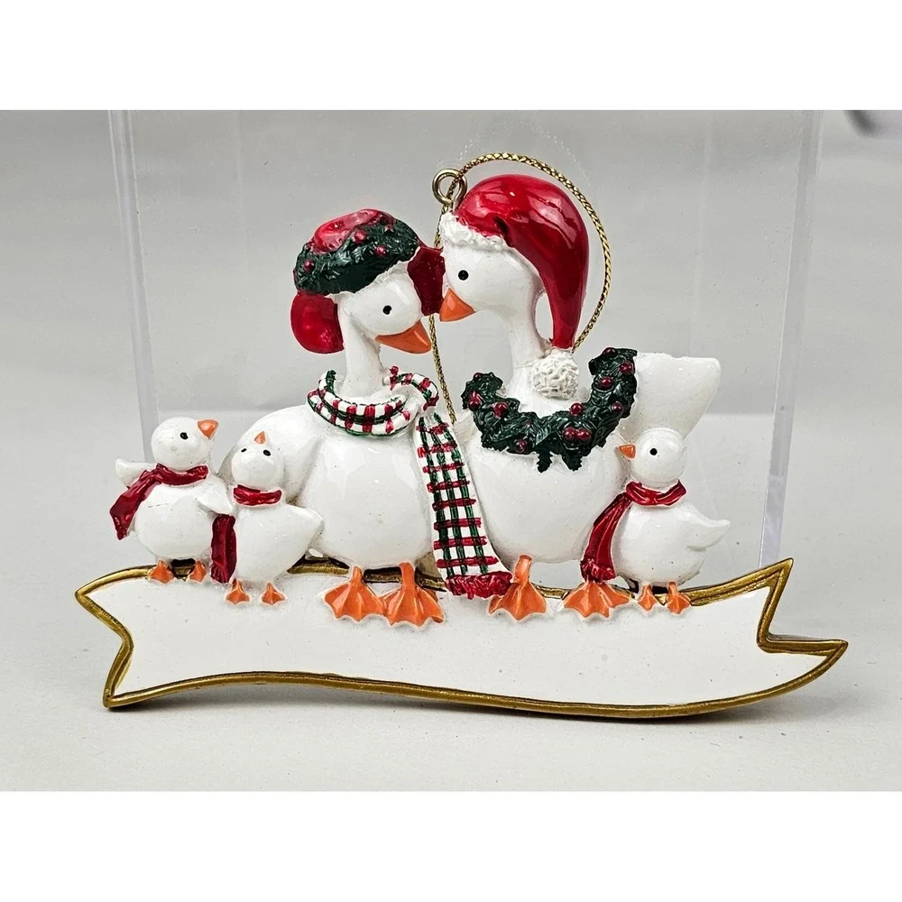 Holiday Goose Family Ornament Christmas Tree Decoration Festive Geese Banner‎